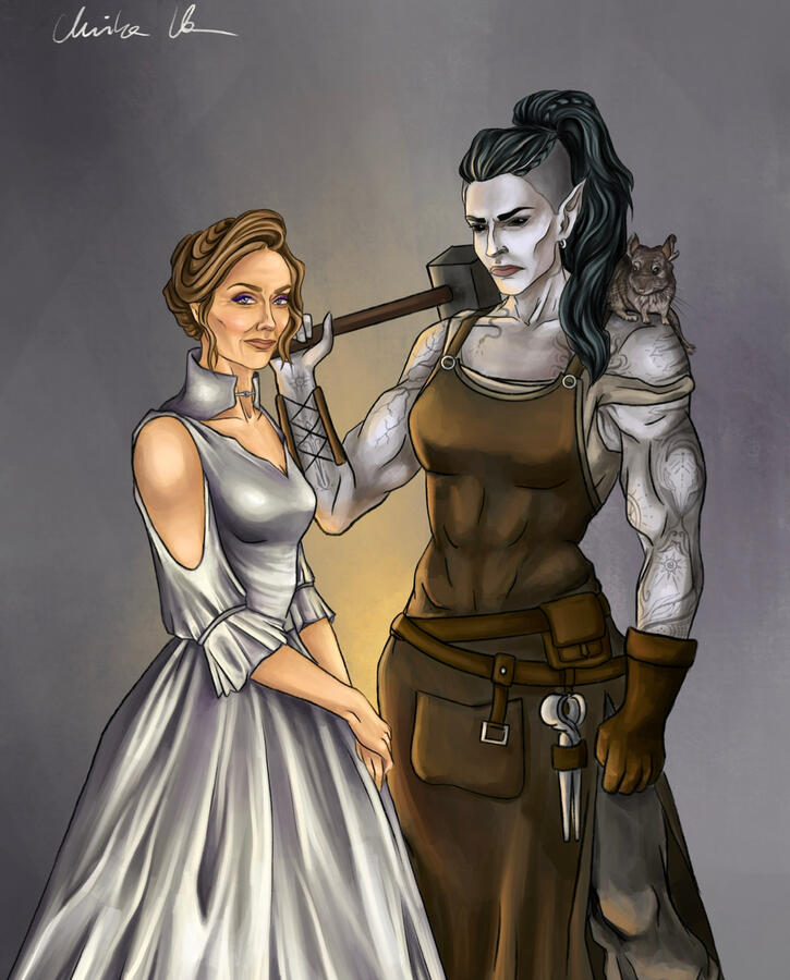 flatter colours, half-body